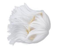 PACKOVE Parrucca Donna Bob Media Bianca con Frangia Naturale Parrucca Sintetica Liscia Facile da Acconciare Adatta per Cosplay Party e Uso Quotidiano