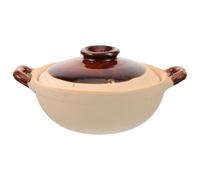PACKOVE Pentola di Terracotta da 500 Ml Coperchio e Doppia Maniglia, Casseruola per Stufato Domestico ad Alte Temperature, Vaso in Ceramica per Cucina a Gas, Antiaderente e Facile