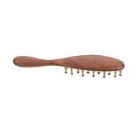 PACKOVE Pettine Massaggiante in Legno e Ottone Manico lungo Ergonomico, Strumento per Massaggi al Capelluto e Corpo, Pettine Gua Sha per Benessere e Stimolazione Meridiani, Adatto a Donne