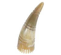 PACKOVE Pettine Massaggiatore in Corno Khaki per Capelluto Denti Larghi per Rimozione della Forfora e Sollievo dallo Stress Lavorativo per Massaggio Testa