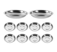 PACKOVE Piatti in Acciaio Inox Rotondi 10 Pezzi 10 CM per Salsa e Dessert Piccoli Adatti a Casa e Ristorante