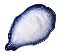 PACKOVE Piatto Piccolo in Porcellana Bianco Blu da 7,5 Pollici per Frutta e Snack, Vassoio Irregolare a Forma di Conchiglia per Uso Domestico e Ristorazione, Contenitore Leggero