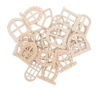 PACKOVE Porte e Finestre in Miniatura e Decorazioni Fai da Te Set 50 Pezzi in Legno Non Finito Design Unico Beige Facile Installazione per Dollhouse per Giardino