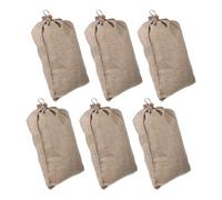 PACKOVE Sacchetti in Juta Cordino 6 Pezzi 20cm X 30cm | Traspiranti e Riutilizzabili, Colore Beige, per Riso e Semi, Uso in Dispensa e Giardino