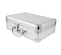 PACKOVE Scatola di medicina portatile valigetta rigida valigetta uomo cassetta degli attrezzi resistente contenitore per attrezzi essenziale Lega di alluminio Silver