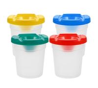 PACKOVE Secchio Rotante per Lavaggio Pennelli per Pittura 4 Pezzi, Bacinella per Pennelli D'artista Portatile, Contenitore per Pulizia Spazzole per Corsi e Studi di Arte Colore Casuale