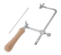 PACKOVE Seghetto per Gioielli con Telaio a Forma di U Regolabile in Acciaio e Manico in Legno, Facile da Usare, Kit con 10 Lame di Ricambio la Creazione di Gioielli Stile Stili multipli