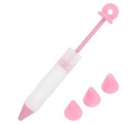 PACKOVE Set 1 Penna Decoratrice per Dolci in Silicone Rosa 4 Punte Staccabili, Penna per Scrivere e Decorare Cioccolato e Pasticceria, per Food Writing e Decorazioni Creative
