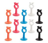 PACKOVE Set 10 Pezzi Fermaporta in Silicone a Ventosa Senza Foratura, Protezione Sicura per Muro e Porta, Ammortizzante e AntiGraffio, Adatto per Casa e Animali, Design Coniglio