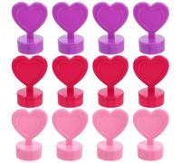 PACKOVE Set 12 Pezzi Timbri in Plastica a Forma di Cuore, Timbri per Journaling e Artigianato, Design Cartone Animato Adorabile e Adulti
