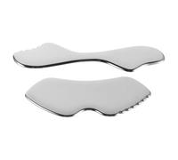 PACKOVE Set 2 Pezzi Gua Sha Viso in Acciaio Inossidabile, Strumenti Forme a Labbra e Alette per Massaggio Raschiante, per Casa e Viaggio, Assorbimento Migliorato