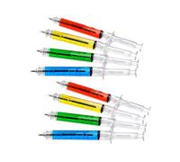 PACKOVE Set 24 Penne a Sfera Creative a Forma di Ago, Colori Assortiti Blu Rosso Verde Giallo, Penne Leggere e Sicure per Scuola, Ufficio e Casa, Forniture per Scrittura Divertenti