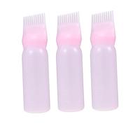 PACKOVE Set 3 Bottiglie per Tintura Chioma Scala Graduata in Plastica Rosa Applicatore per Applicare Colore e Trattamenti Radice Chioma per Salone