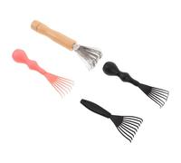 PACKOVE Set 4pezzi Rastrello la Pulizia delle Spazzole per Pettini a Denti Larghi e Stretti, Accessorio Multiuso in Plastico con Impugnatura a Zucca per Salone e Viaggio