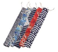 PACKOVE Set 5 Sacchetti per Posate Coulisse Leggero, Porta Bacchette e Cucchiai Portatile, Borsa Multiuso per Picnic, Campeggio e Ristorazione All’aperto