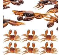 PACKOVE Set da 10 Esche da Pesca Artificiali Granchio 3D Realistiche, Esca Morbida Resistente all’Usura, Attrezzatura da Pesca Professionale per Acqua Non Salata e Salata, per Laghi,