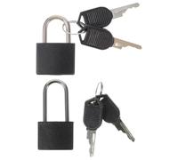 PACKOVE Set da 2 Lucchetti Piccoli con Chiave per Armadietti, Colore Nero, Materiale Lega di Rame e Plastica, Stile Vintage, per Valigie e Mobili