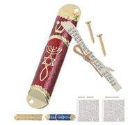 PACKOVE Set da 3 Mezuzah in Lega Dipinta a Mano per Porta con Pergamena Kosher, Custodia Facile da Montare per Decorazione Hanukkah e Inaugurazione della Casa