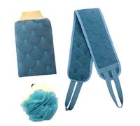 PACKOVE Set Di Asciugamani Da Bagno 3 Pezzi Striscia Doccia e Palla Da Bagno Per Pulizia Profonda Della Schiena, Materiale Sicuro Per La Pelle, Esfoliazione Delicata Per Braccia, Gambe e Petto