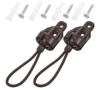 PACKOVE Set Staffe Ferma in Plastica per Tende a Rullo, Kit Fissaggio Corda Elastica Marrone Viti e Tasselli, Accessori per Tende Oscuranti e Tapparelle da Interno