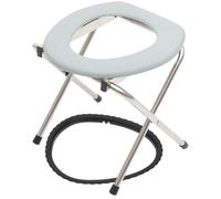 PACKOVE Sgabello Pieghevole per Wc Struttura in Acciaio Inossidabile, Design Antiscivolo per Anziani e Pazienti Problemi alla Colonna Lombare in Bagno