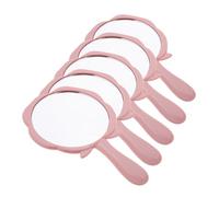 PACKOVE Specchio da Trucco Portatile 5pezzi a Forma di Fiore Rosa Riflessi Chiari Specchietto Compatto in Plastico per Donna e Ragazza per Viaggi e Trucco Quotidiano