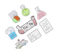 PACKOVE Spille Scientifiche Smaltate Da Laboratorio 8 Pezzi Set Spilla Da Bavero Decorativa Per Abbigliamento, Borse e Cappelli Accessori Per Donne Uso Quotidiano e Occasioni Speciali