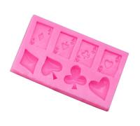 PACKOVE Stampo in Silicone Rosa per Dolci a Tema Carte da Gioco, Multiuso per Decorazioni Fai-da-te e Torte Fondenti, per Gelatina e Dessert Creativi