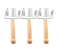 PACKOVE Stampo per Ravioli in Acciaio Inossidabile e Manico in Quercia 3 Pezzi, Tagliapasta Ergonomico per Gnocchi di Riso Cinesi, Strumento da Cucina Salva Lavoro e Confortevole