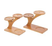 PACKOVE Supporto per Piante da Tavolo in bambù Piccolo, Portavasi Angolare Multistrato per Interno, Mensola per Finestra Resistente e Liscia, Set 2 Pezzi per Esposizione Piante e Oggetti