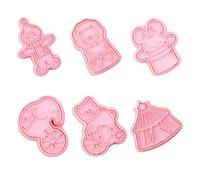 PACKOVE Tagliabiscotti di Plastica a Tema Circo, 6 Pezzi per Biscotti Creativi Pasta di Zucchero, per Occasioni Speciali e Pasticceria