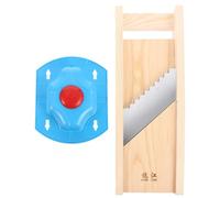 PACKOVE Tagliapatate Ondulato in Legno e Plastica 2 Pezzi Set Utensile da Cucina Facile da Pulire Protezione Mano per Casa e Ristorante Colore Casuale