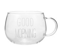 PACKOVE Tazza in Vetro Resistente al Calore da 400ml per Latte e Colazione Manico, Design Elegante, Sicura da Usare e Adatta come Accessorio Fotografico