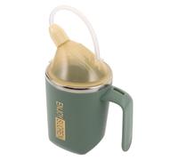 PACKOVE Tazza per Anziani con Disturbi Deglutitori in Acciaio Resistente Antischizzo con Manico e Alloggiamento Cucchiaio Supporto Terapia Disfagia per Pazienti e Uso Ospedaliero