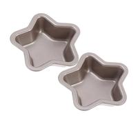 PACKOVE Teglia da Plumcake Antiaderente 4 Pollici a Forma di Stella 2 Pezzi in Metallo Resistente per Dolci Fatti in Casa e Pane Tostato, Facile da Sformare e Pulire, per Cucina