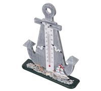 PACKOVE Termometro da Tavolo Figura di Ancora Vintage in Mdf, Decorazione Marina Mediterranea Resistente per Ufficio e Mensola Letture Affidabili
