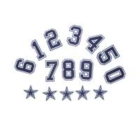 PACKOVE Toppe Termoadesive per Vestiti Numeri e Stelle Ricamate, in Poliestere Colla a Caldo, Stile Sportivo Versatile per Abbigliamento Sportivo e Cappelli, Set da 15 Pezzi