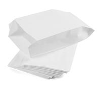 PACKRA - Sacchetti Carta Kraft Bianchi, Buste Regalo Alimentari Pane Piccoli per Trasportare Articoli e Acquisti da Asporto, Cibo, Libri (50 pezzi, 11cm x 21cm x 5cm)