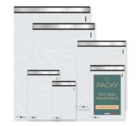 PACKY - Buste per Spedizione Plastica Bianca Adesive 45 × 55 cm - Confezione da 100