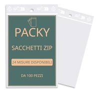 PACKY - Sacchetti Plastica Richiudibili 5x7 Cm - 1000 Pezzi - Bustine Trasparenti Richiudibili