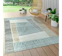 Paco Home Da interni e esterni, da terrazza e balcone, anti-intemperie, geometrico moderno, Dimensione:80x150 cm, Colore:Beige