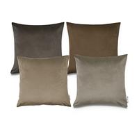 Paco Home Fodera Cuscino Divano Set 4 Cuscini Divano Copricuscino Deco Cuscini Decorativi Camera Velluto A Coste 45x45, Colore:Taupe, Set:4pcs-Set