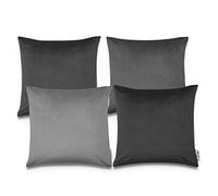 Paco Home Fodera Cuscino Divano Set 4 Cuscini Divano Copricuscino Deco Cuscini Decorativi Camera Velluto A Coste 45x45, Colore:Grigio, Set:4pcs-Set