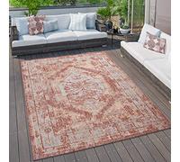 Paco Home Grandi tappeti per esterni, per cucina, balcone e terrazza, vari motivi e colori, Dimensione:120x160 cm, Colore:Rosso