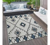 Paco Home Grandi tappeti per esterni, per cucina, balcone e terrazza, vari motivi e colori, Dimensione:80x150 cm, Colore:Blu