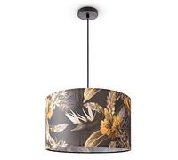 Paco Home Lampada A Plafone Soggiorno Tavolo Da Pranzo Fiori Palme Camera Da Letto E27, Colore:Design 6 (Ø45,5 cm), Tipo di lampada___Colore:Luce a sospensione - Nero