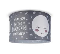 Paco Home Lampada A Soffitto Cameretta Dei Bambini Baby Paralume Tessuto Rotonda Nuvole Cielo Stelle E27
