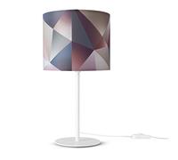 Paco Home Lampada Da Tavolo Paralume Stoffa Lampada Da Comodino E14 Vintage Rétro Rotondo