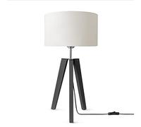 Paco Home Lampada Da Tavolo Treppiede Comodino Camera E27 Stoffa Paralume Uni E14 Con Interruttore