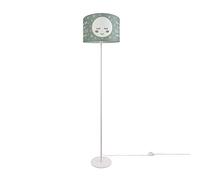 Paco Home Lampada Da Terra Bambini Lettura Cameretta Paralume Tessuto Rotondo Stelle Luna Bebè E27
